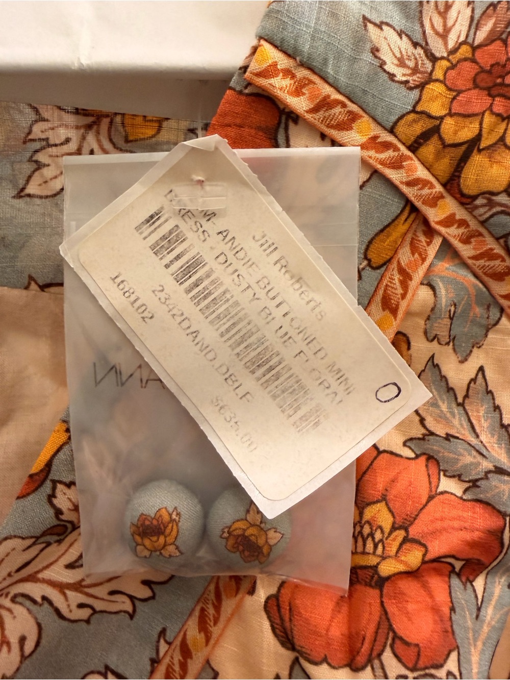 Zimmermann Floral Mini Dress in Light Blue and Burnt Orange - Picture 3 of 5